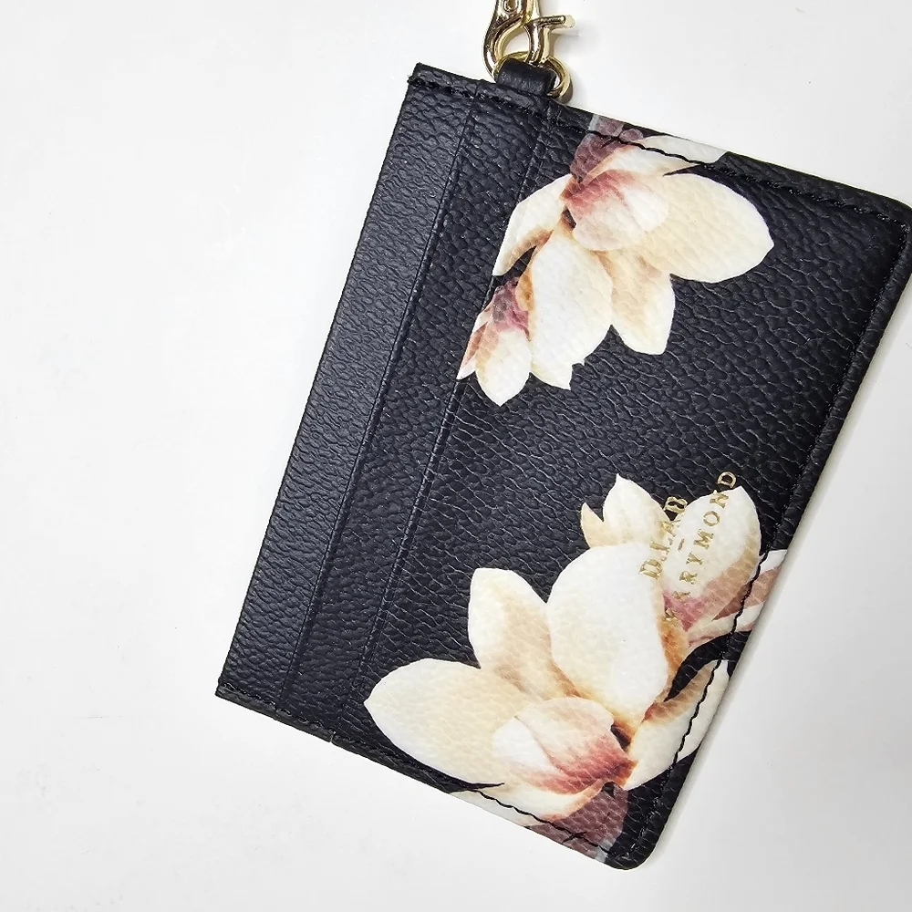 D. Lab Marymond Card Case Keychain Moon Star Charm Blk/ Pink  Floral K POP